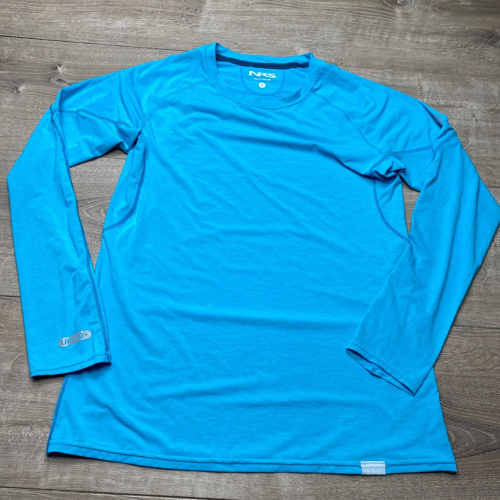 NRS Shirt Silkweight Long Sleeve Mens S‎ Blue UPF 50+ Sun Protection Rash Guard
